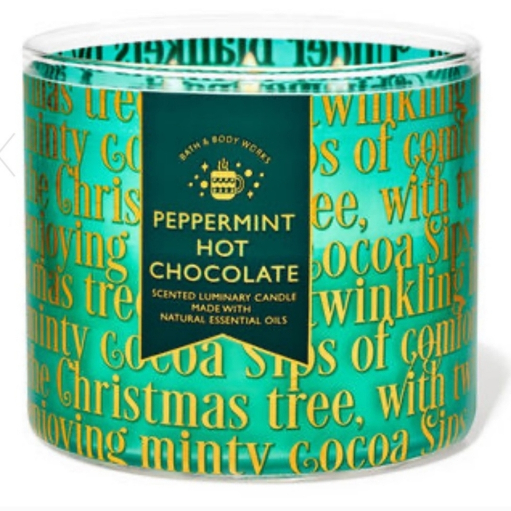 BATH & BODY WORKS PEPPERMINT HOT CHOCOLATE 3 WICK CANDLE